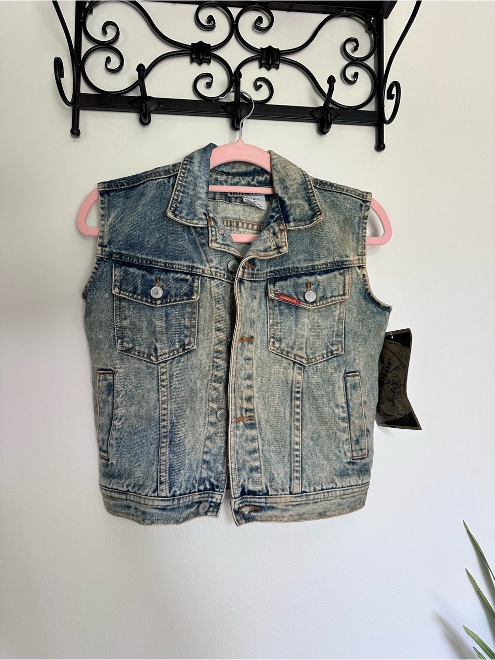 VTG NWT Acid Wash Denim Vest - Light Blue